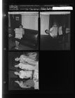 Woman holding old newspaper - Kings Weekly 1808; Rotary women(4 Negatives) (June 9, 1958) [Sleeve 10, Folder c, Box 15]
